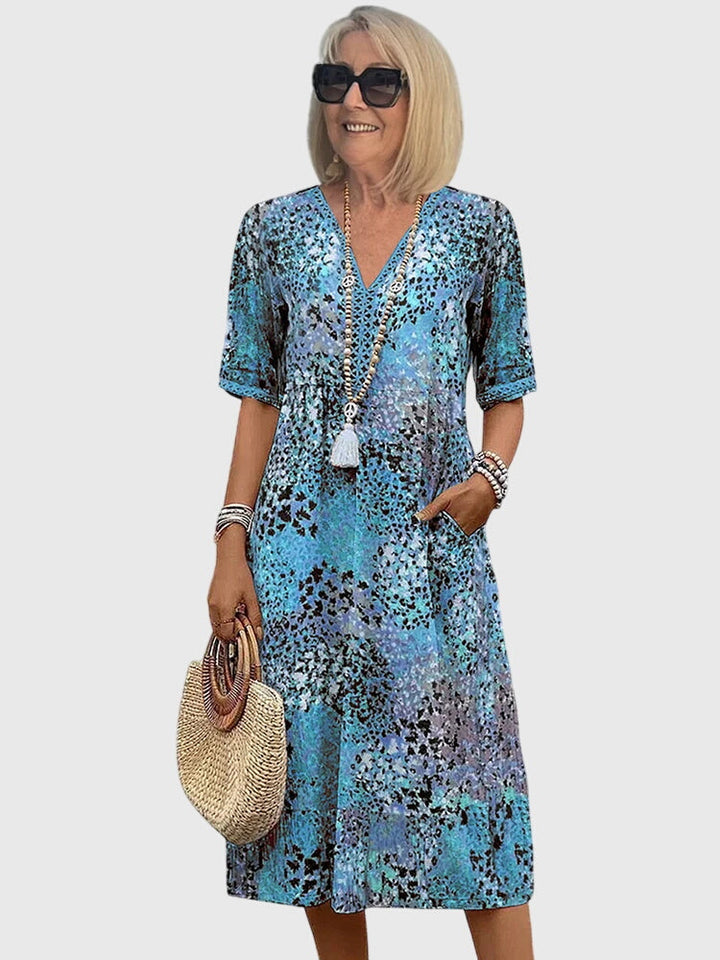 Yvonna | Women's Elegant Floral Midi Dress