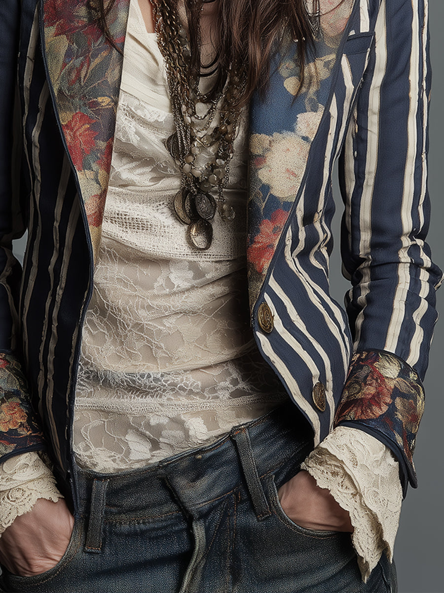 Bohemian Striped Blazer