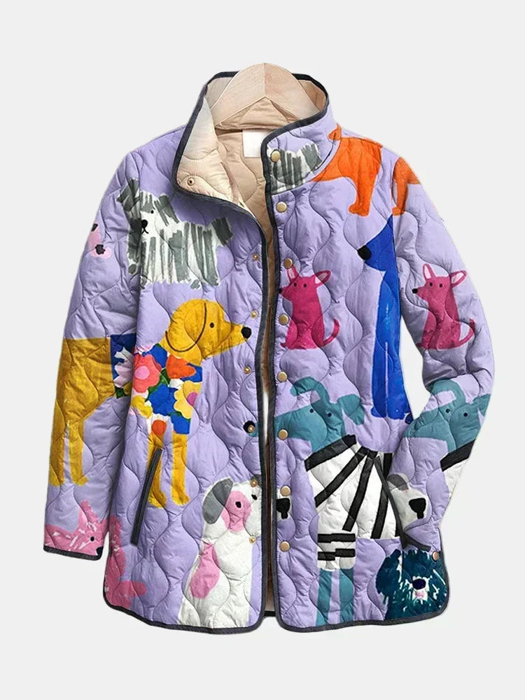 Mackenzie | Quilted Dog Print Jacket