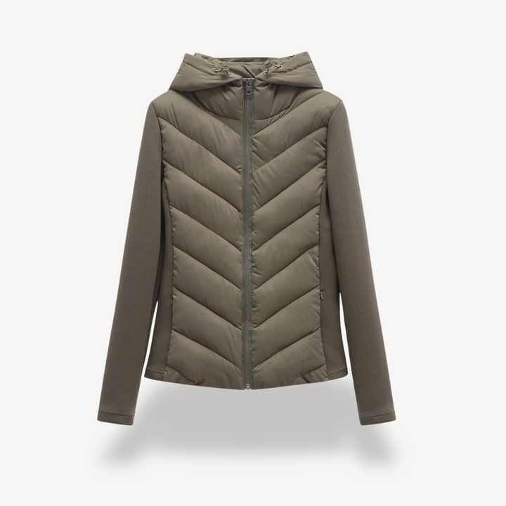 Nora | Women's Chevron Quilted Jacket with Hood