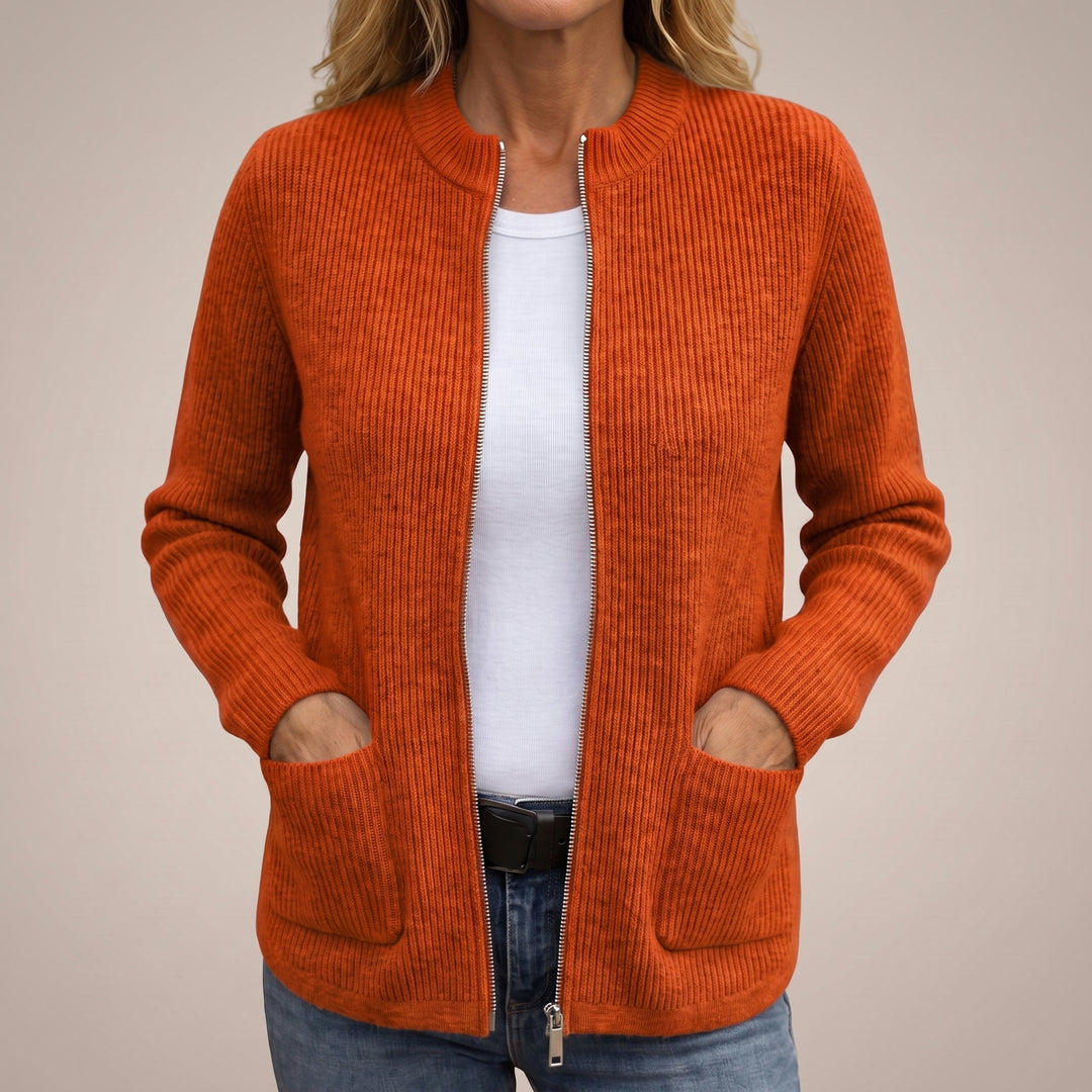 Anneke Cozy Zip-Up Cardigan with Deep Pockets