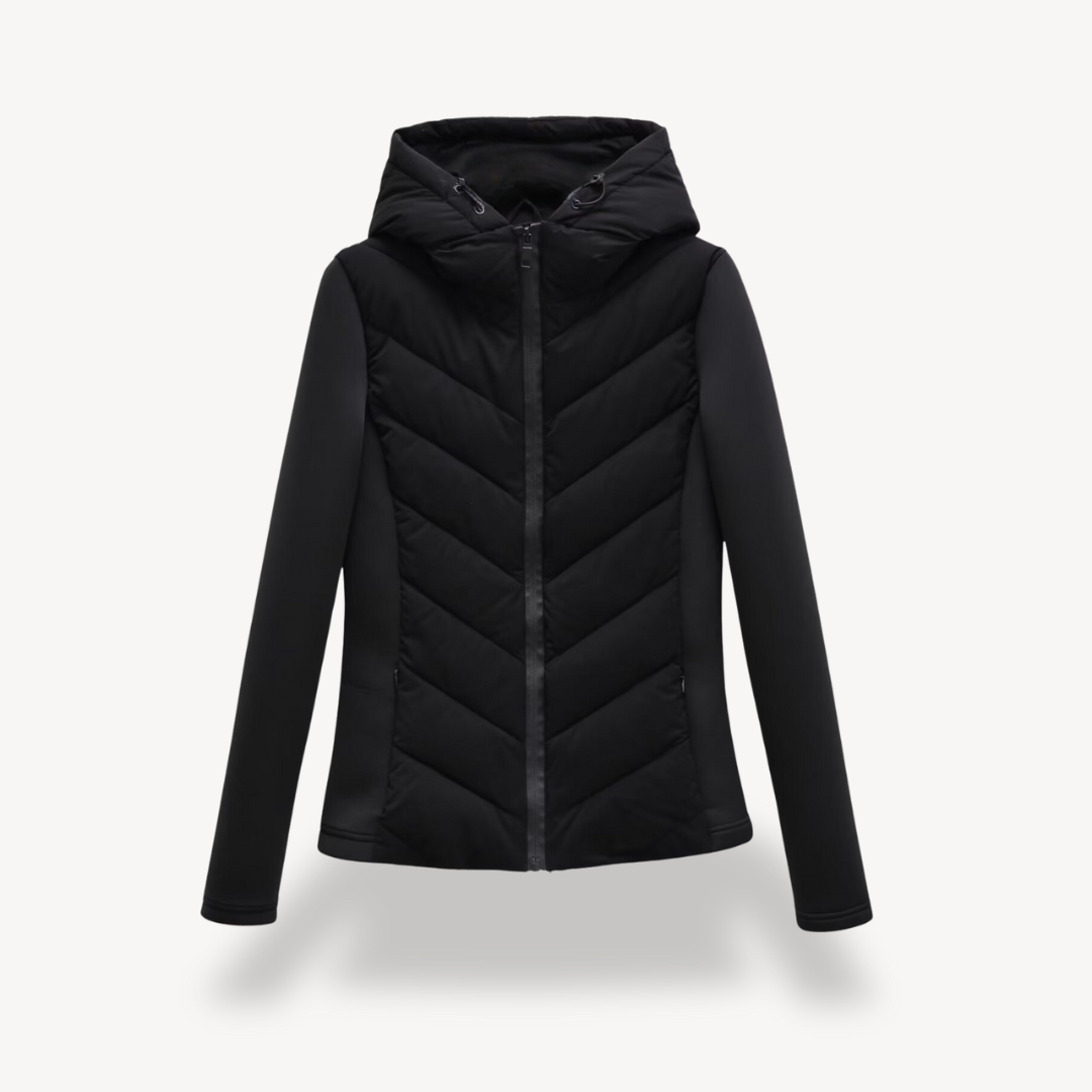 Nora | Women's Chevron Quilted Jacket with Hood