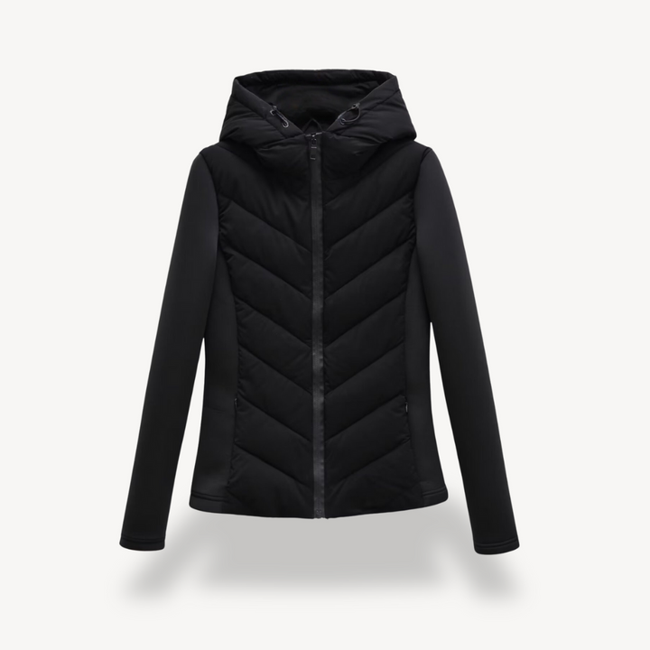 Nora | Women's Chevron Quilted Jacket with Hood