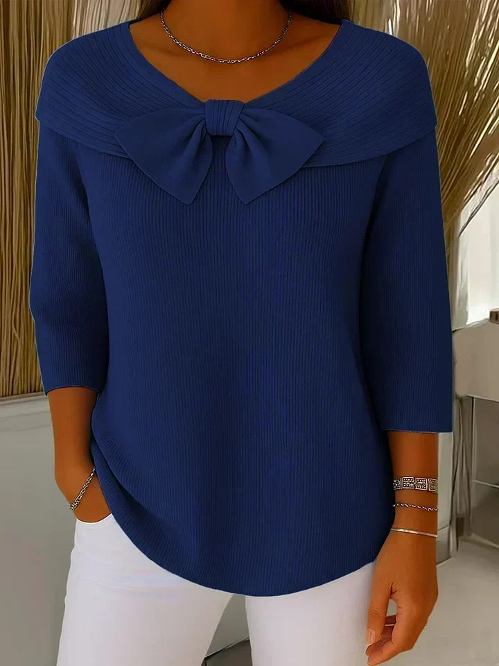 Bow-Detail Crewneck Sweater