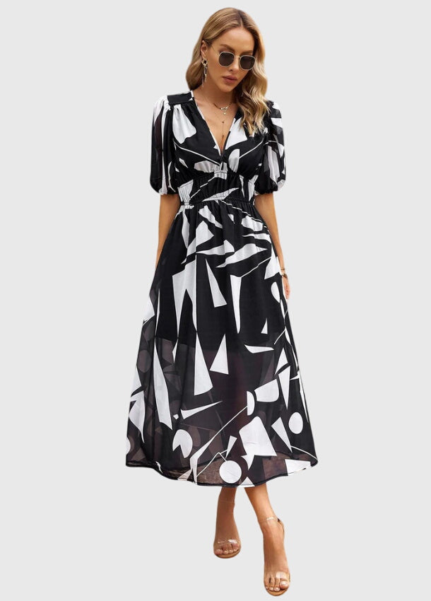 Merlin | Women's Flattering Floral Midi Dress