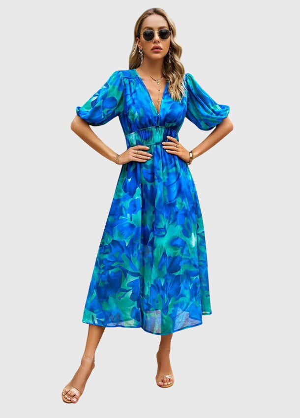 Merlin | Women's Flattering Floral Midi Dress