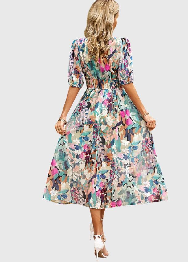 Merlin | Women's Flattering Floral Midi Dress