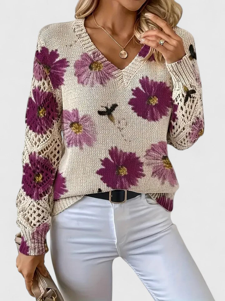 Aurelia – Elegant Floral Sweater