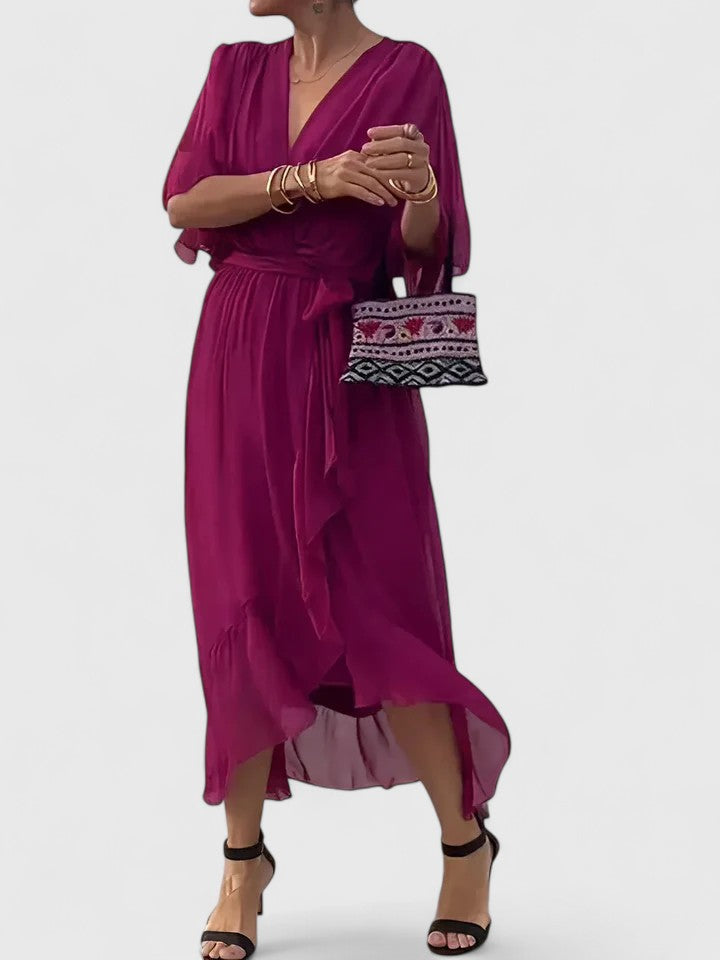Nada | Women's Elegant V Neck Dress