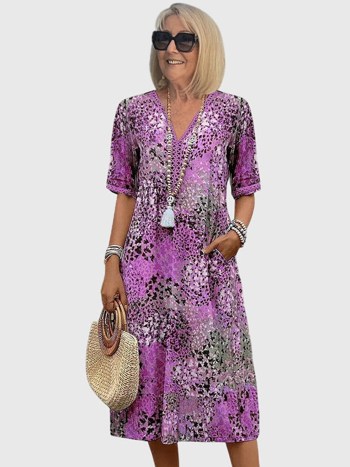 Yvonna | Women's Elegant Floral Midi Dress
