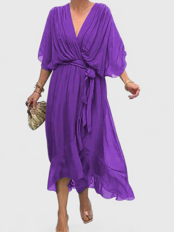 Nada | Women's Elegant V Neck Dress