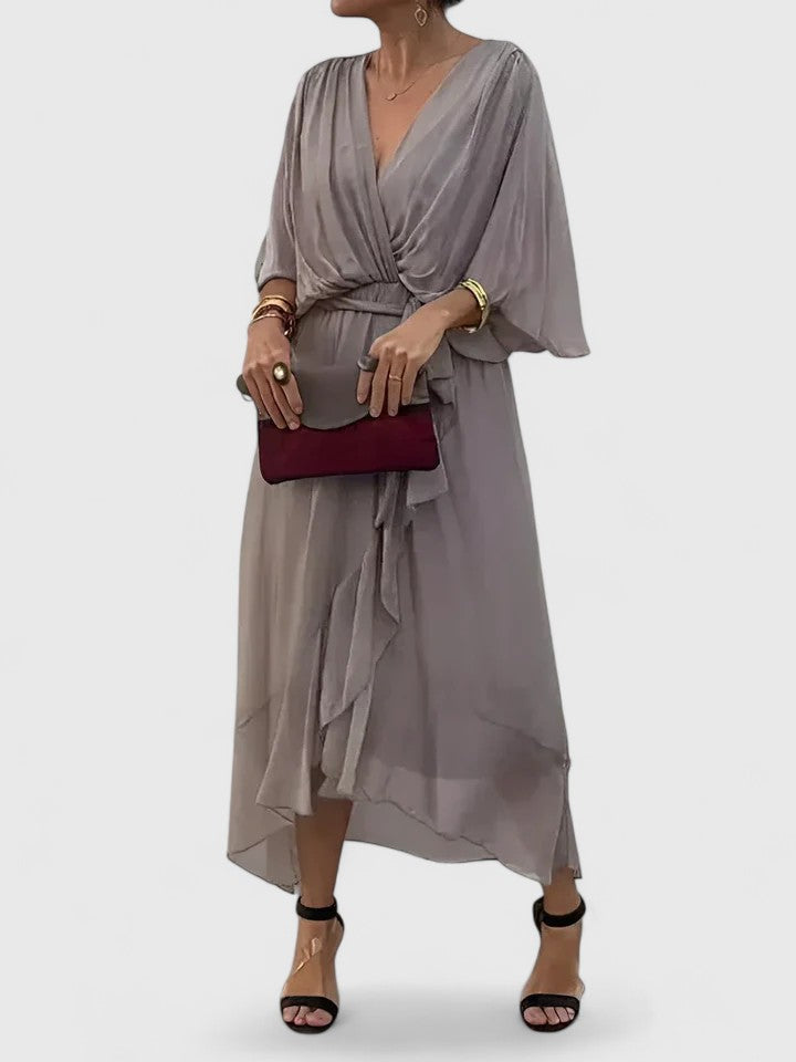 Nada | Women's Elegant V Neck Dress