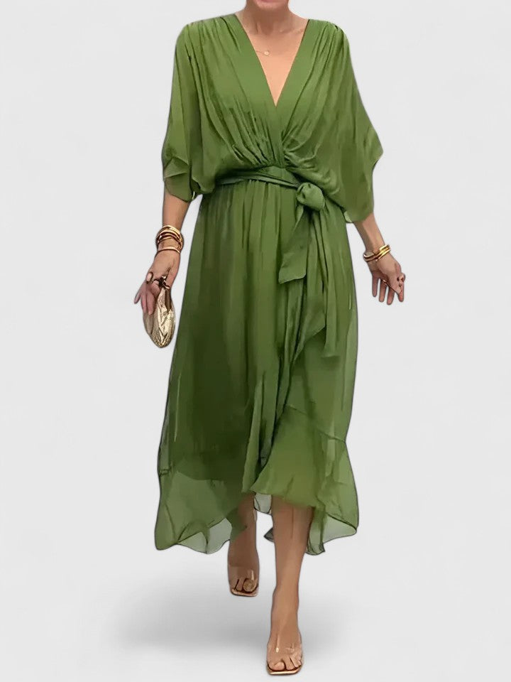 Nada | Women's Elegant V Neck Dress