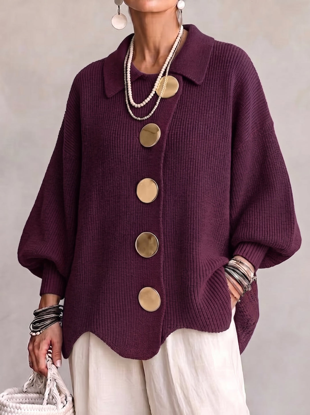 Audrey | Elegant Button Knit Jacket
