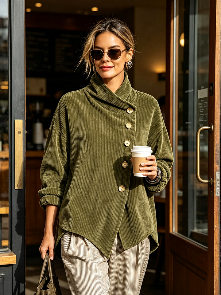 Leilani - Olive Green Corduroy Sweater