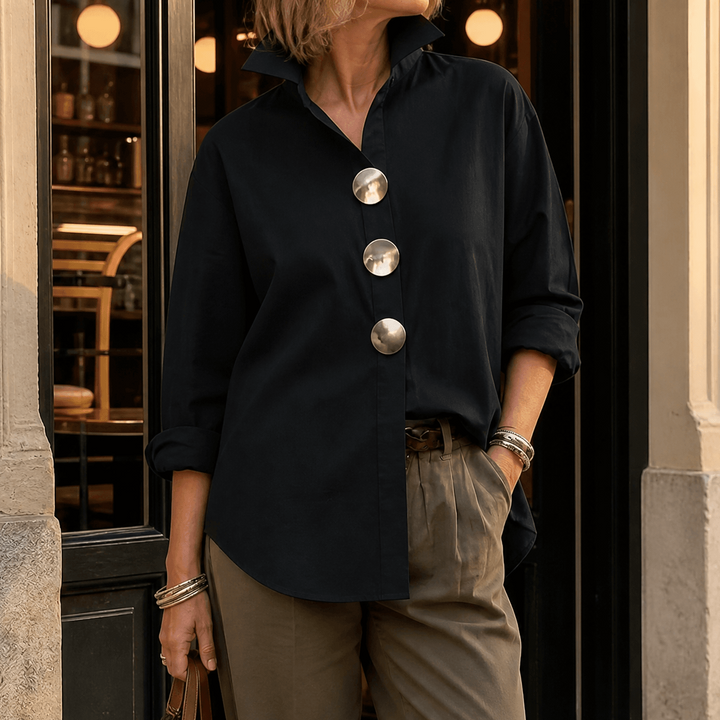 Malani - Asymmetric Statement Button Blouse