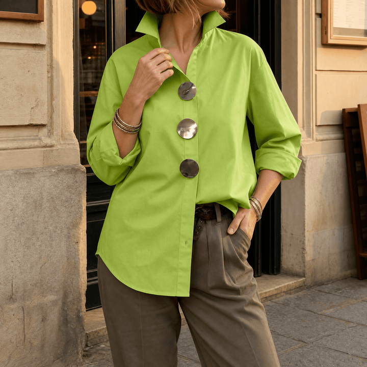 Malani - Asymmetric Statement Button Blouse