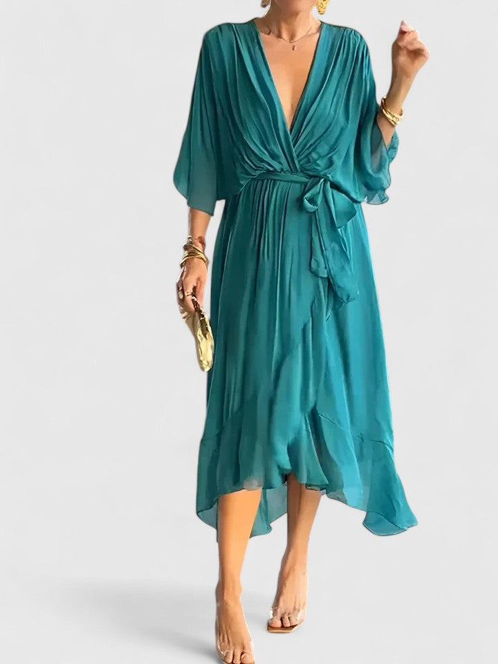 Nada | Women's Elegant V Neck Dress