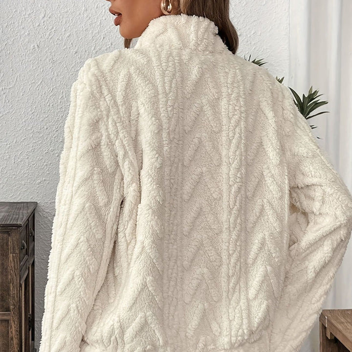Briella – Fuzzy Half-Zip Sweatshirt with Pockets