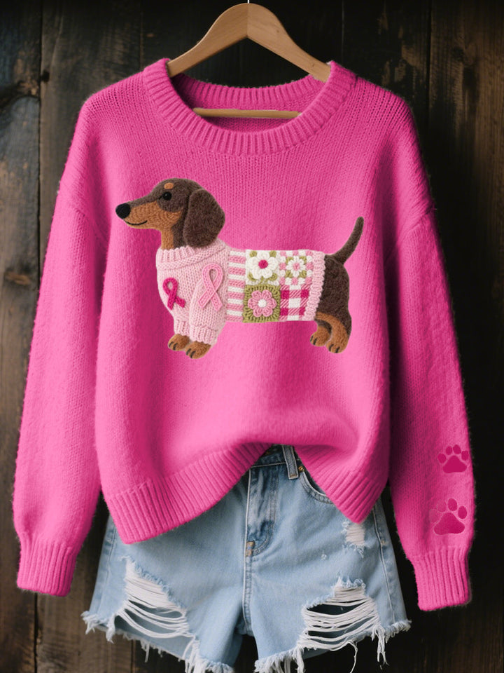 Emelia - Dachshund Pattern Knit Sweater