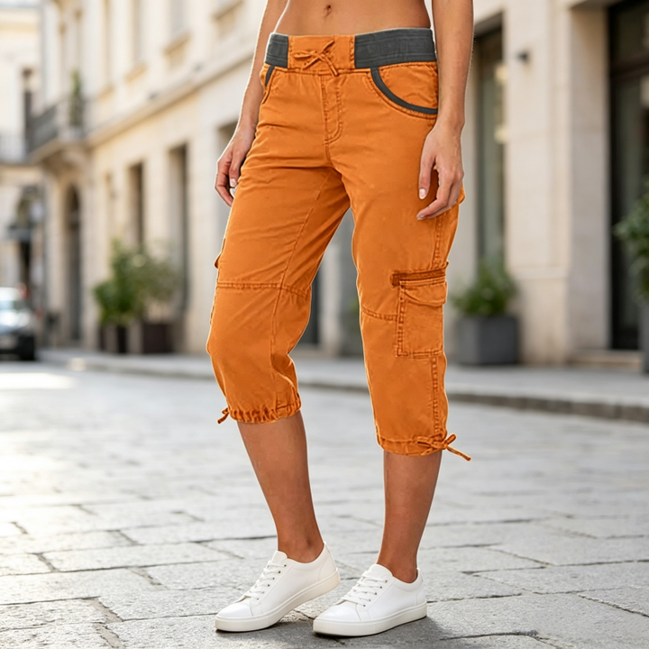 Piper - High-Waisted Cargo Capri Trousers
