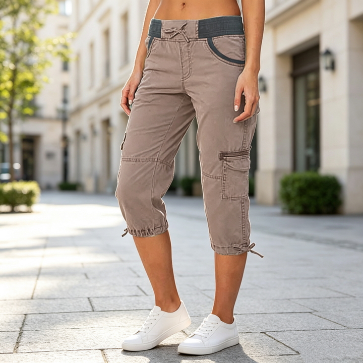 Piper - High-Waisted Cargo Capri Trousers