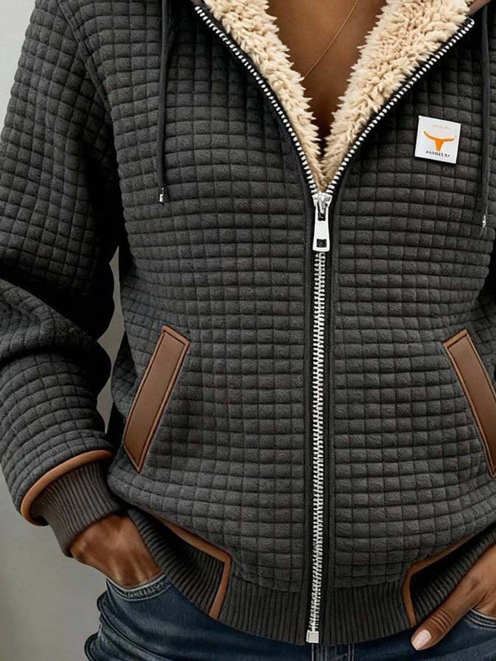 Women's Sherpa-Lined Hooded Full-Zip Quilted Jacket